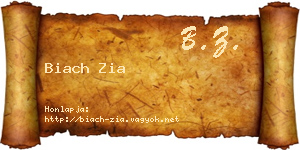 Biach Zia névjegykártya